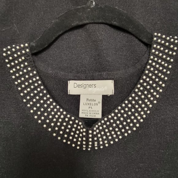 Designers Originals Petite Large Luxelon Black Sleeveless Crew Neck TanK 1053 - Picture 3 of 3